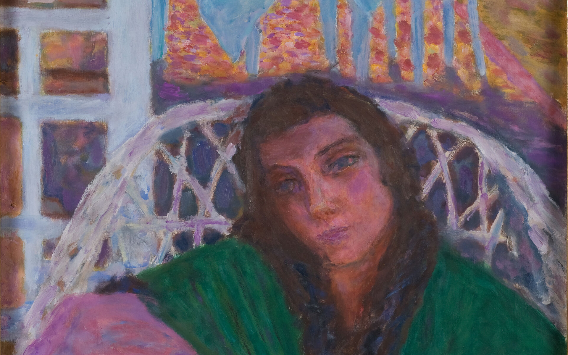 Pierre Bonnard，Interiör med kvinna i korgstol公司